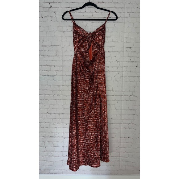 Petal & Pup Bethan Red Polka Dot Tie Front Midi Dress Size 4 - Picture 3 of 6